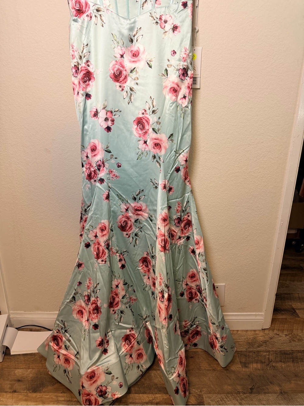 Portia & Scarlett PS26000 Mint Floral Corset Mermaid Gown 12 NWT $499 - Picture 4 of 13